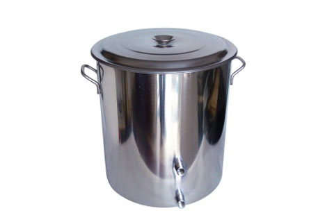 Stainless steel brew build stock pot with two 1/2″ NPT ports