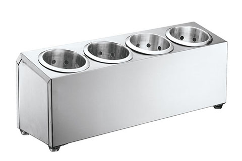 Stainless Steel 4 Hole Flatware Holder