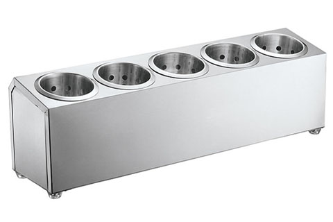 5 hole stainless steel flatware holder