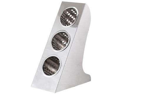 3-hole stainless steel cylinder flatware holder