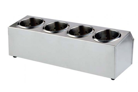 Stainless Steel 4 Hole Flatware Holder