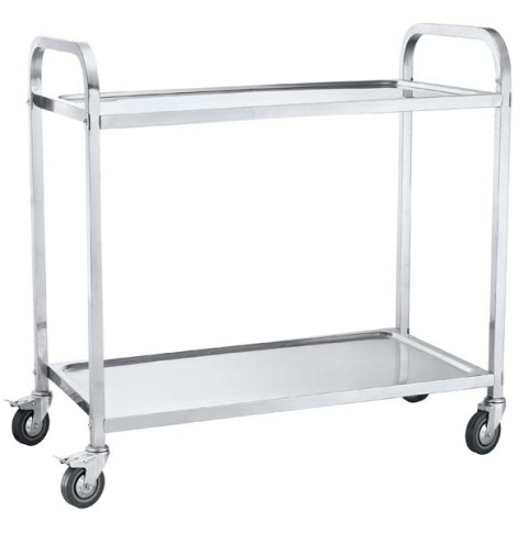 2 Tier square tube serving trolley