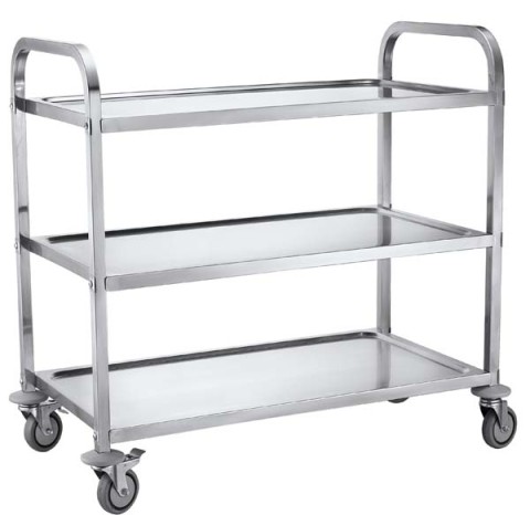 3 Tier square tube serving trolley