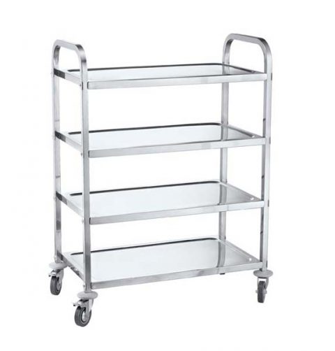 4 Tier square tube serving trolley