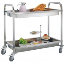 2 tier square tube service trolley