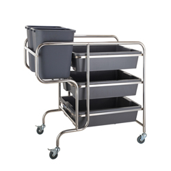 Large dish collecting chrome frame trolley