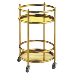 Stainless Steel Golden Liquor trolley