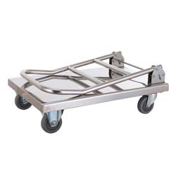 stainless steel platform trolley with foldable handle